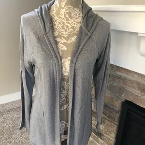 Christopher & Banks Open Front Hooded Sweater P/M